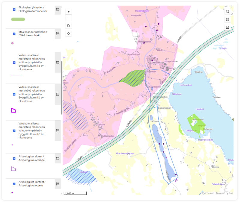 Ote Itärata kartalla -karttaportaalista.