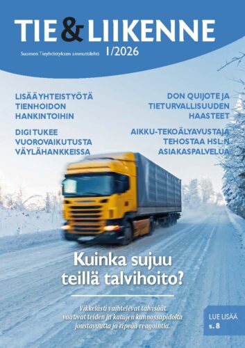 Tie&Liikenne-lehden vuoden 2026 ensimmäisen numeron kansikuva.